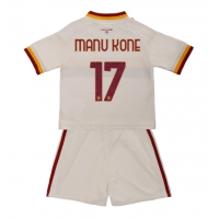 Camiseta AS Roma Manu Kone #17 Segunda Equipación Replica 2026-27 para niños mangas cortas (+ Pantalones cortos)